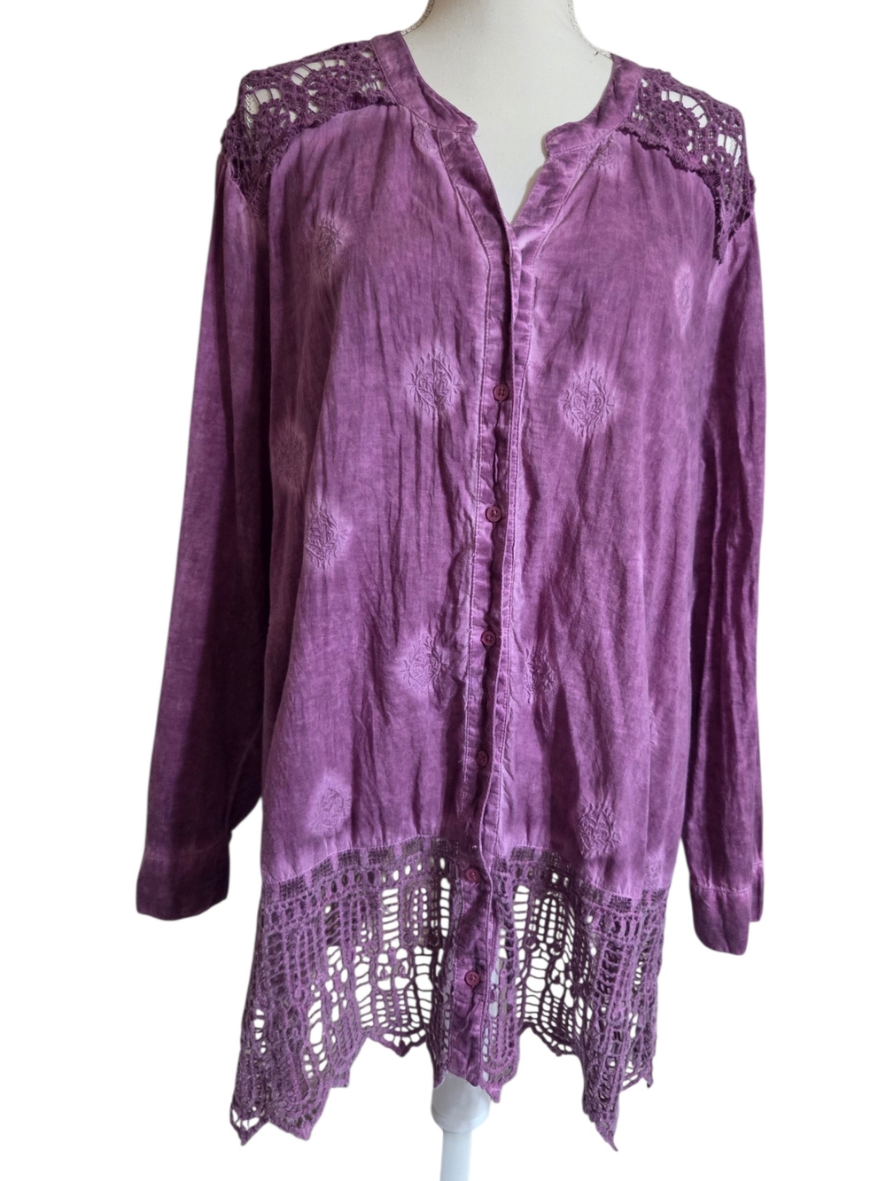 Boho Crochet Blouse in Purple